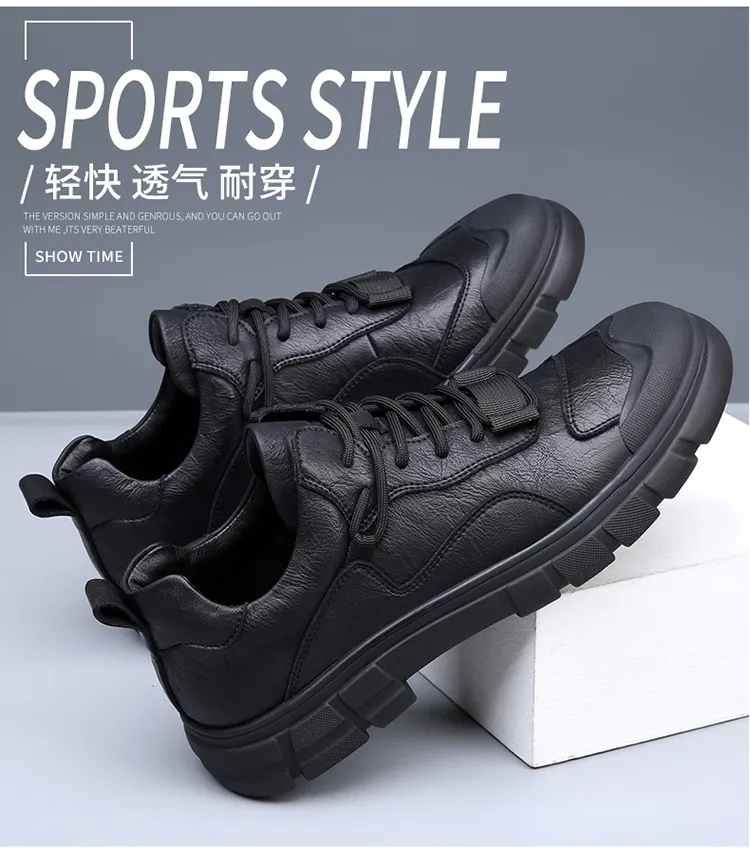 Men's Genuine Leather Casual Shoes - Breathable Versatile Trendy Sports Sneakers for Outdoor Hiking, Autumn 2025 Collection showcase 9