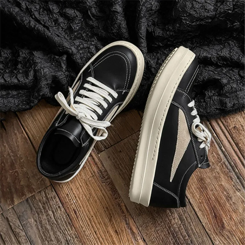 Men's Retro Low-Top Sneakers American Style, Inverted Triangle Design, Cleanfit Niche Shoes, Thick Sole, All-Match High Street German Training Trendy Shoes thumbnail 1
