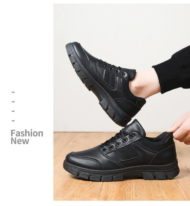 Men's All Black Training Shoes Waterproof Non-Slip Work Shoes Size 39-46 - Durable Casual Shoes for Construction, Security, and Outdoor Activities showcase 20