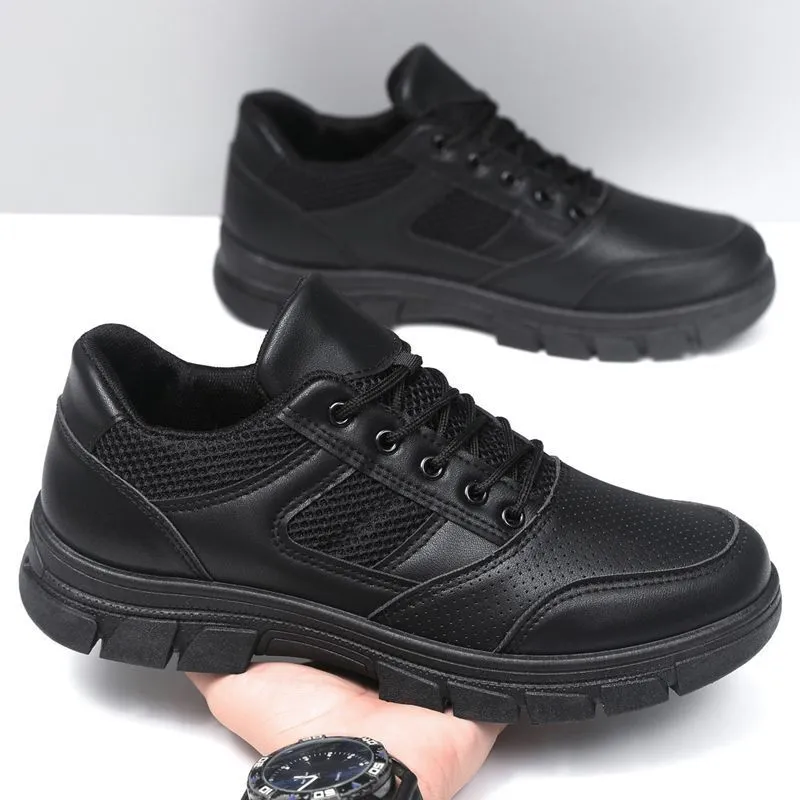 Men's All Black Training Shoes Waterproof Non-Slip Work Shoes Size 39-46 - Durable Casual Shoes for Construction, Security, and Outdoor Activities showcase 10