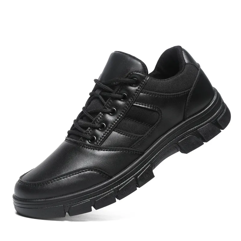 Men's All Black Training Shoes Waterproof Non-Slip Work Shoes Size 39-46 - Durable Casual Shoes for Construction, Security, and Outdoor Activities thumbnail 5
