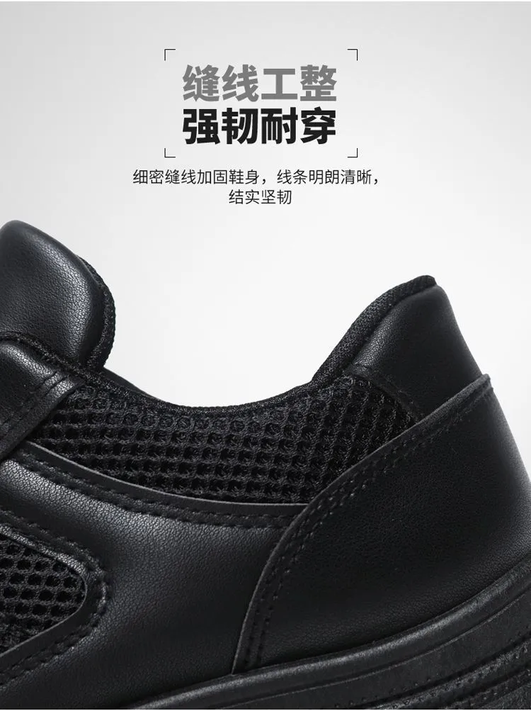 Men's All Black Training Shoes Waterproof Non-Slip Work Shoes Size 39-46 - Durable Casual Shoes for Construction, Security, and Outdoor Activities showcase 16