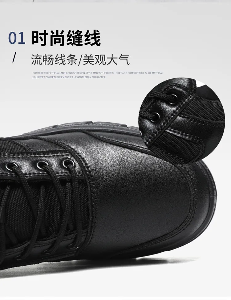 Men's All Black Training Shoes Waterproof Non-Slip Work Shoes Size 39-46 - Durable Casual Shoes for Construction, Security, and Outdoor Activities showcase 6