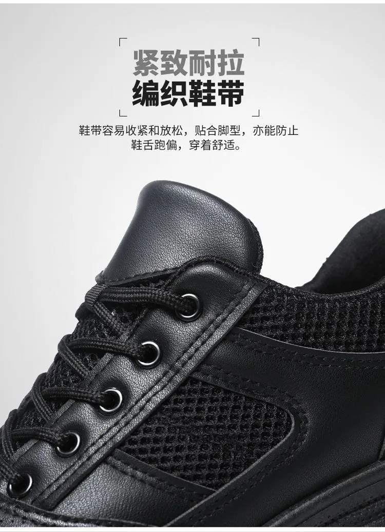 Men's All Black Training Shoes Waterproof Non-Slip Work Shoes Size 39-46 - Durable Casual Shoes for Construction, Security, and Outdoor Activities showcase 17