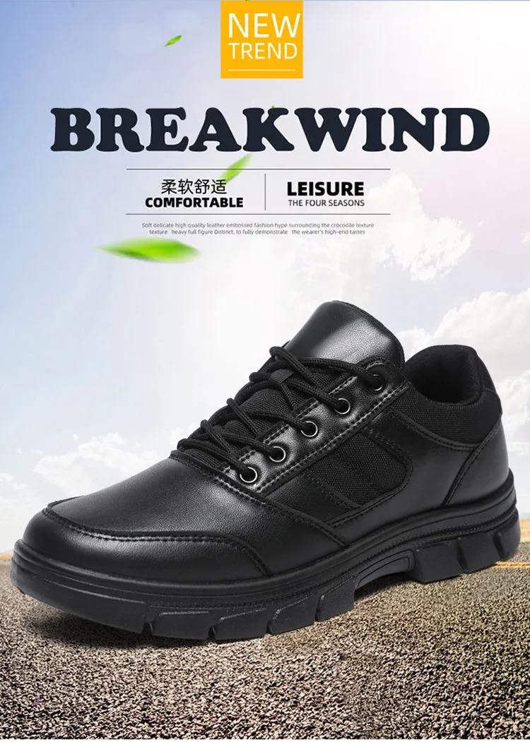 Men's All Black Training Shoes Waterproof Non-Slip Work Shoes Size 39-46 - Durable Casual Shoes for Construction, Security, and Outdoor Activities showcase 2