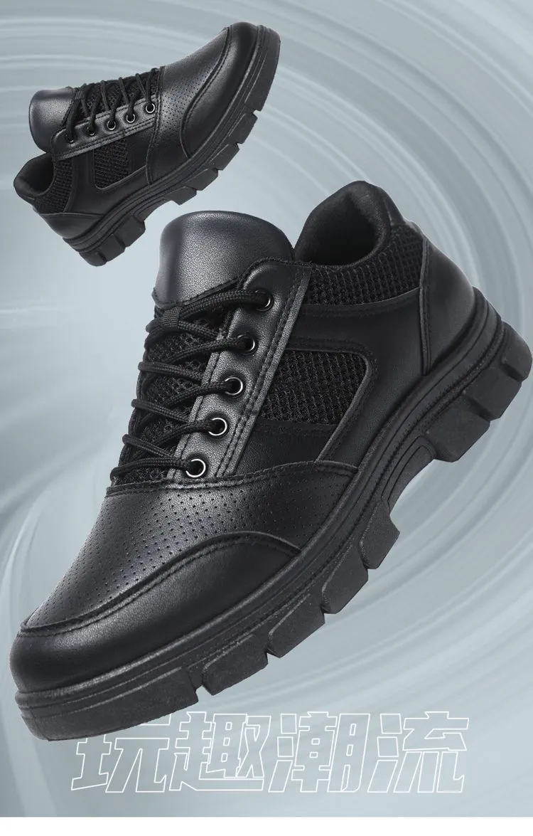 Men's All Black Training Shoes Waterproof Non-Slip Work Shoes Size 39-46 - Durable Casual Shoes for Construction, Security, and Outdoor Activities showcase 11