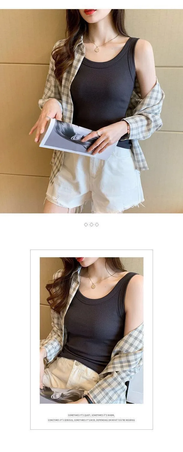 Women's Sleeveless Camisole Top - Versatile Anti-Exposure Inner Layer, Slim Fit Korean Style Summer Outerwear Tank Top for Ladies showcase 8