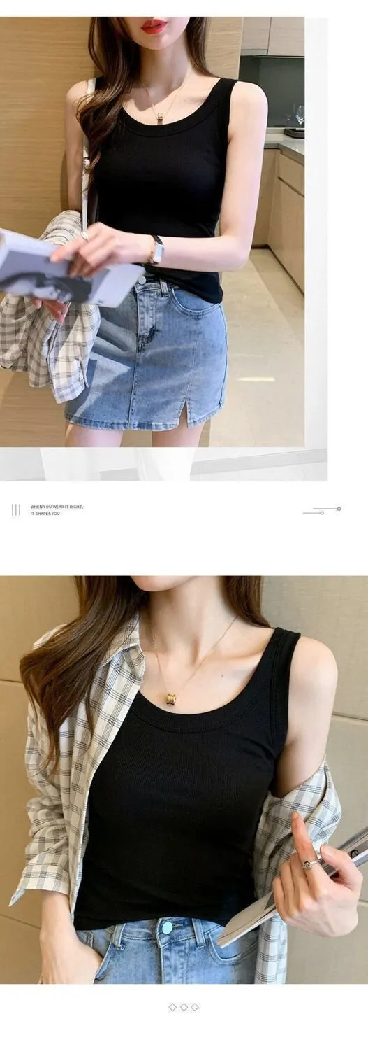 Women's Sleeveless Camisole Top - Versatile Anti-Exposure Inner Layer, Slim Fit Korean Style Summer Outerwear Tank Top for Ladies showcase 9