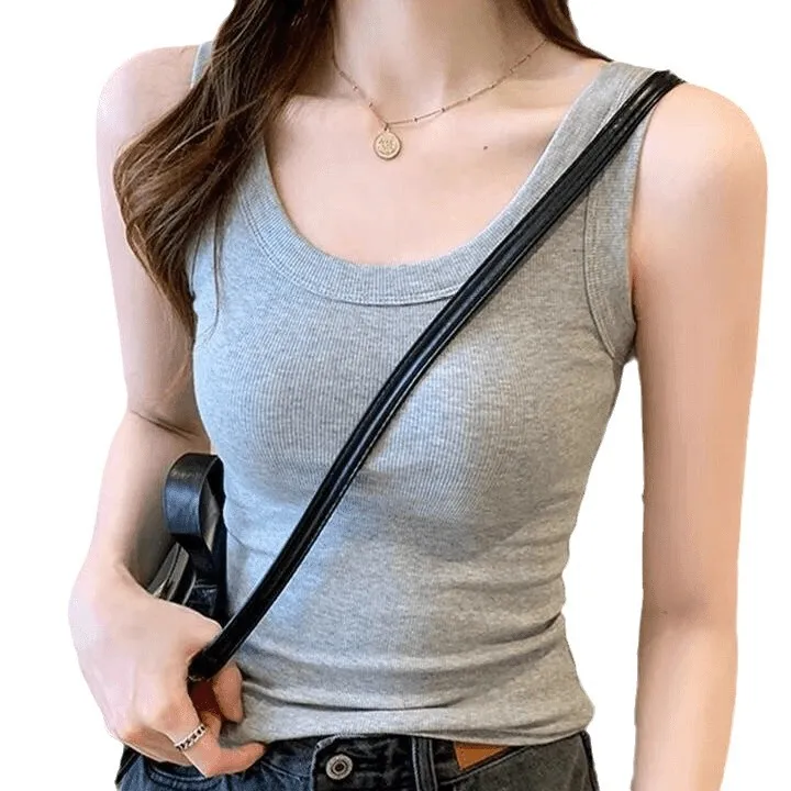 Women's Sleeveless Camisole Top - Versatile Anti-Exposure Inner Layer, Slim Fit Korean Style Summer Outerwear Tank Top for Ladies thumbnail 5