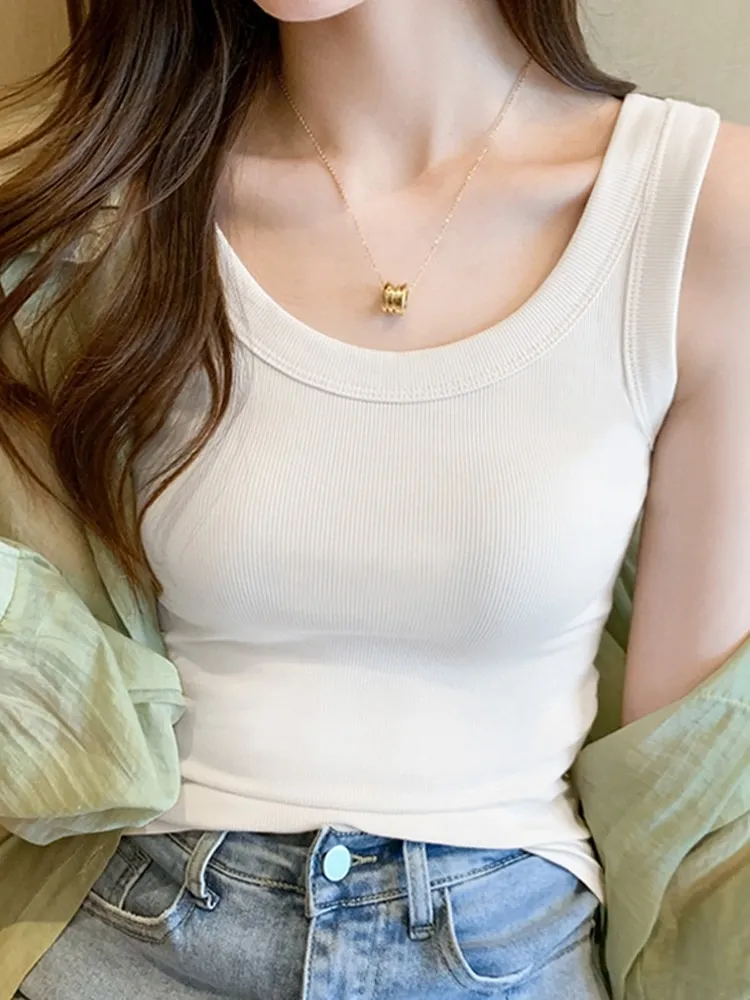 Women's Sleeveless Camisole Top - Versatile Anti-Exposure Inner Layer, Slim Fit Korean Style Summer Outerwear Tank Top for Ladies showcase 14
