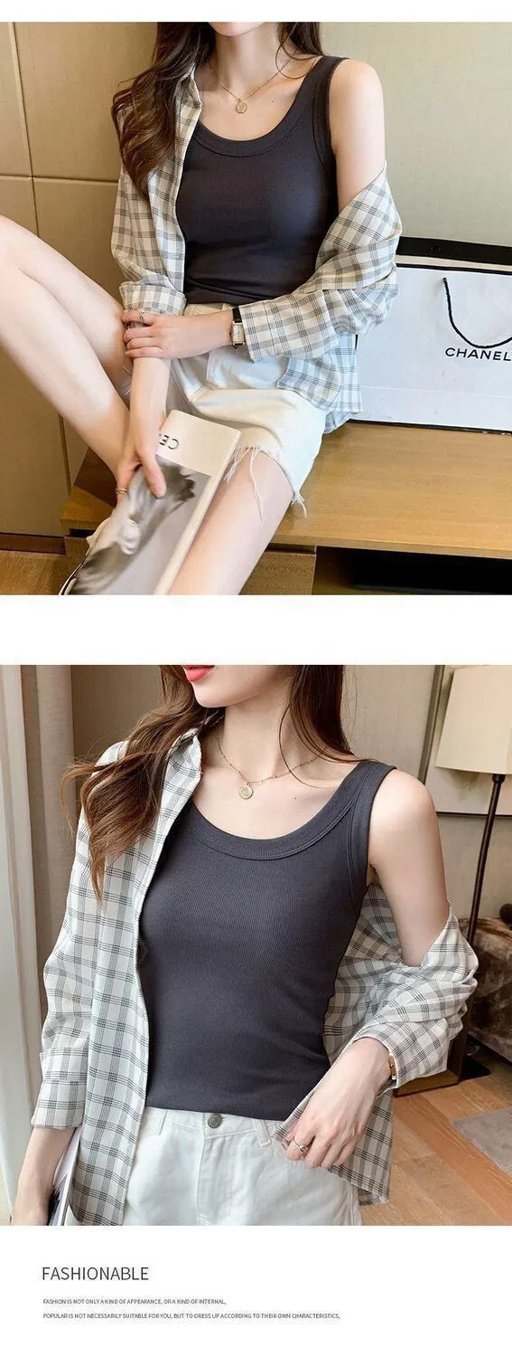 Women's Sleeveless Camisole Top - Versatile Anti-Exposure Inner Layer, Slim Fit Korean Style Summer Outerwear Tank Top for Ladies showcase 7