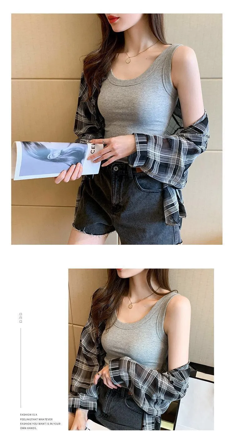 Women's Sleeveless Camisole Top - Versatile Anti-Exposure Inner Layer, Slim Fit Korean Style Summer Outerwear Tank Top for Ladies showcase 11