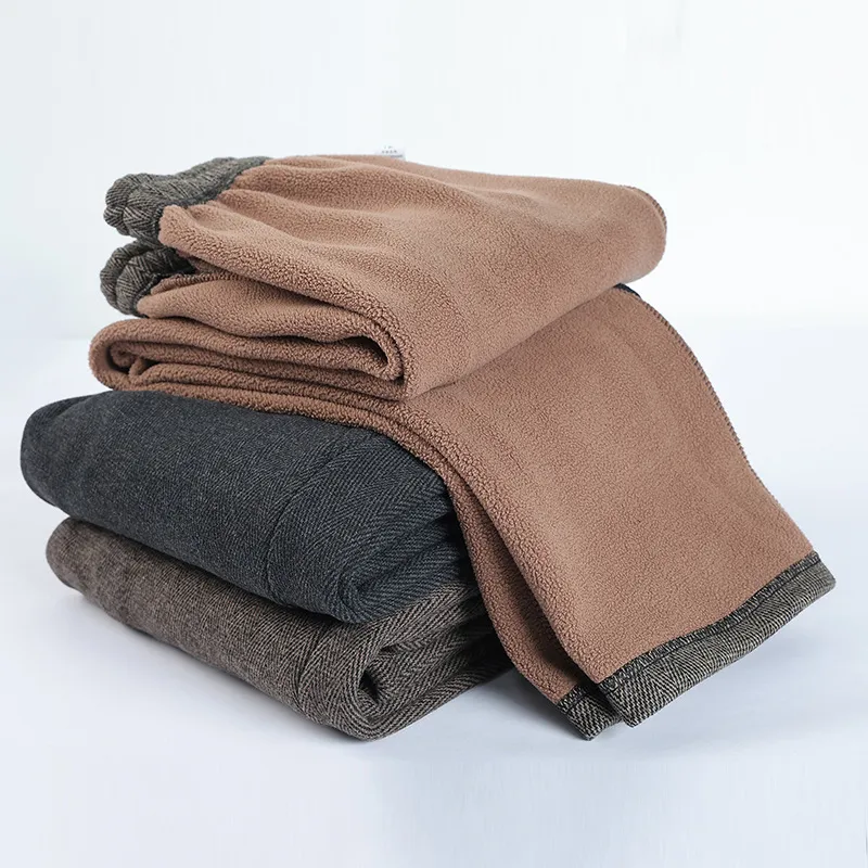 Women's Fleece Lined Pants Elastic Waist Straight Leg Trousers Warm Winter Autumn Comfortable Loose Fit for Elderly Mothers Grandmothers 60+ Years Old thumbnail 5