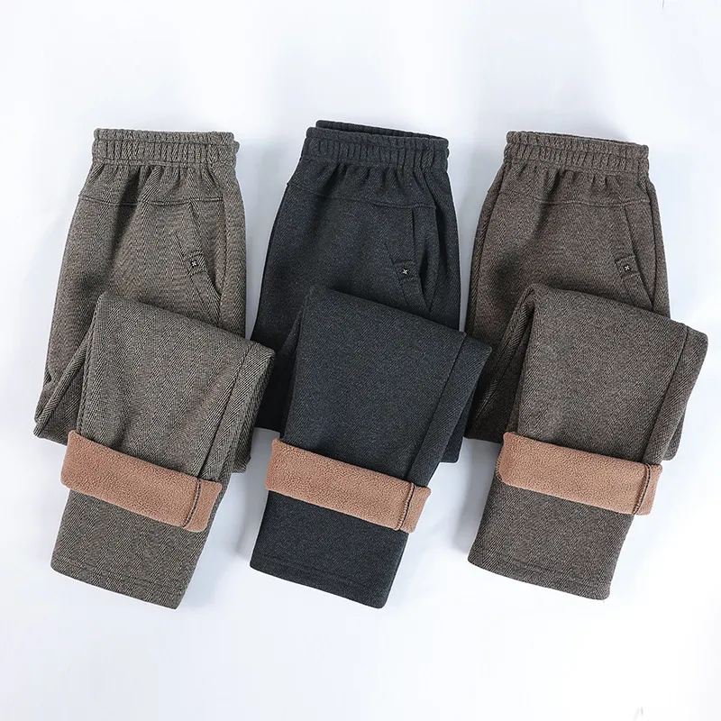 Women's Fleece Lined Pants Elastic Waist Straight Leg Trousers Warm Winter Autumn Comfortable Loose Fit for Elderly Mothers Grandmothers 60+ Years Old thumbnail 3