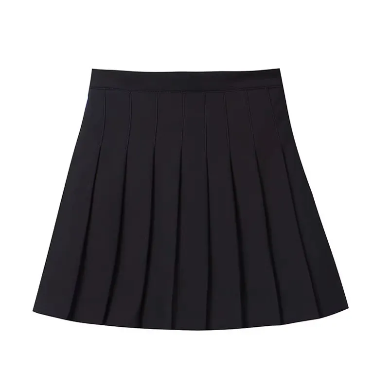 Plus Size Pleated Skirt for Women - High Waist A-Line Skirt, Slimming, Academy Style, Brown, Autumn Winter Fashion 2024 thumbnail 5
