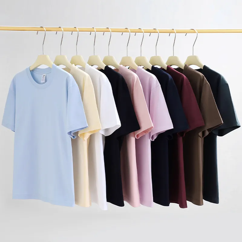 Heavy Cotton T-Shirt Women's Japanese Style Round Neck Short Sleeve Top Solid Color Tee Men's Wholesale Casual Shirts Unisex Fashion thumbnail 1