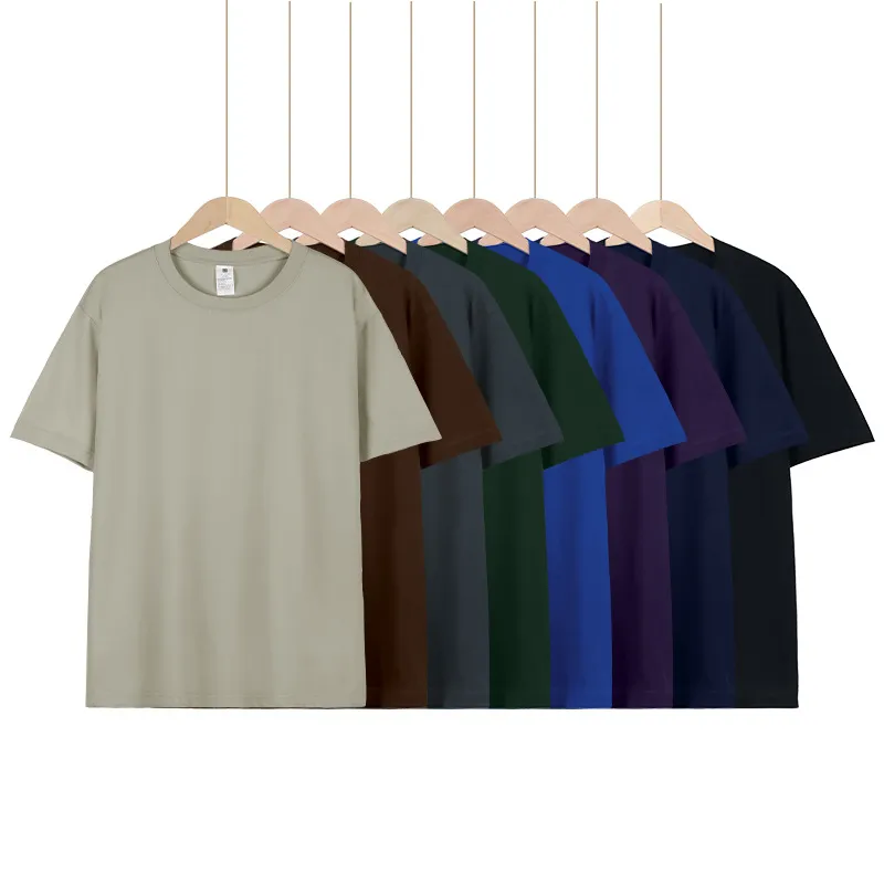 Heavy Cotton T-Shirt Women's Japanese Style Round Neck Short Sleeve Top Solid Color Tee Men's Wholesale Casual Shirts Unisex Fashion thumbnail 4