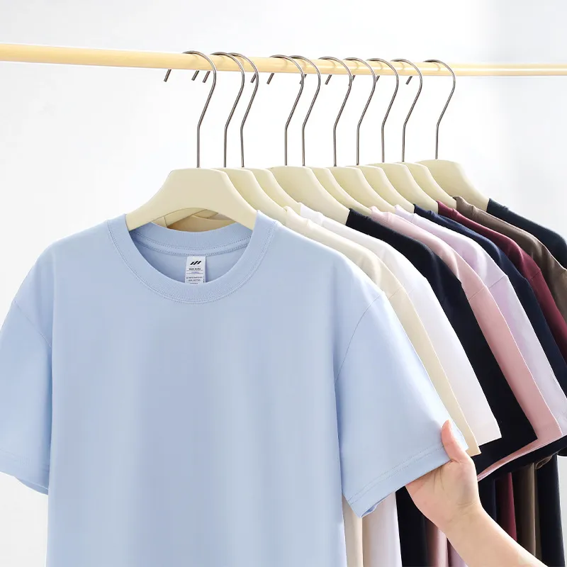 Heavy Cotton T-Shirt Women's Japanese Style Round Neck Short Sleeve Top Solid Color Tee Men's Wholesale Casual Shirts Unisex Fashion thumbnail 2