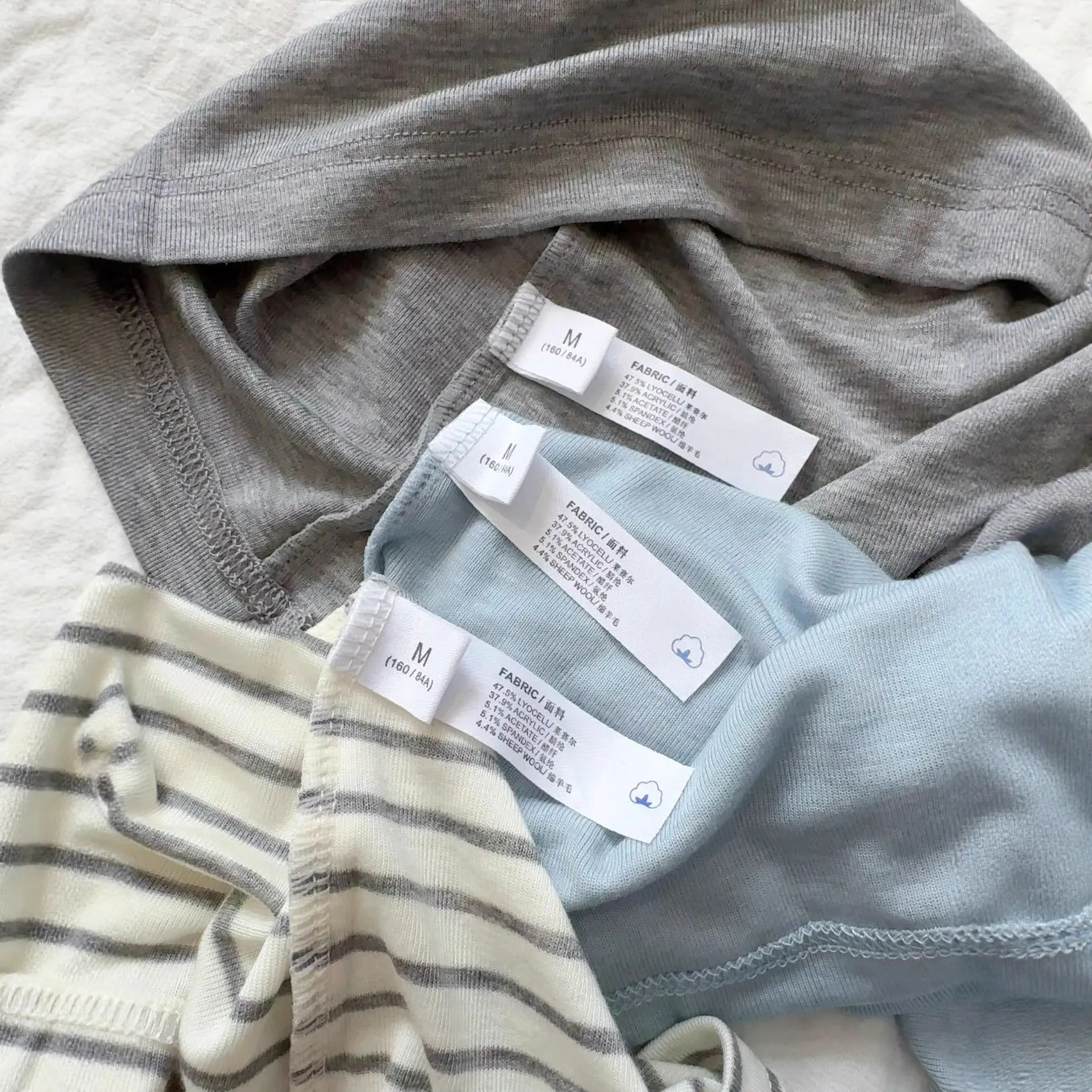 Women's Tencel Acetate Wool Blend Knit Top - Spring/Summer Long Sleeve Round Neck Slim Fit T-Shirt - Solid Color Striped Design thumbnail 3