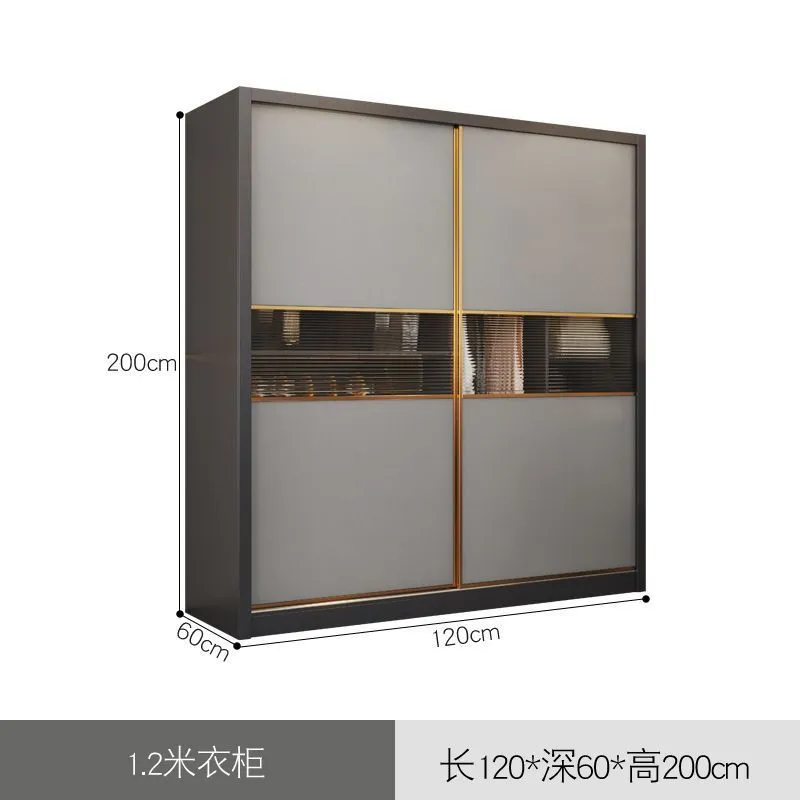 Modern Minimalist Wardrobe Closet for Home Bedroom - Nordic Style Sliding Door Master Bedroom Storage Cabinet Combination - Large Clothes Organizer thumbnail 6