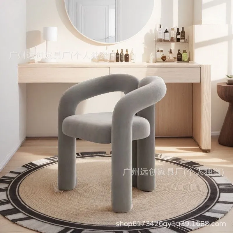 Modern Manicure Chair Light Luxury Cream Makeup Stool Beauty Salon Chair with Backrest Dressing Chair for Bedroom Home Internet Celebrity Style thumbnail 8