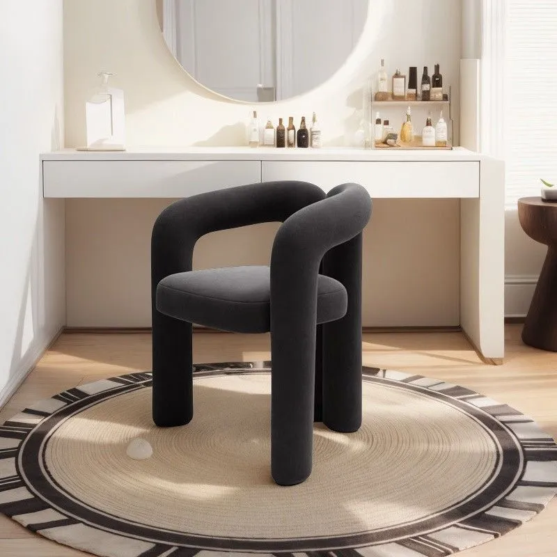 Modern Manicure Chair Light Luxury Cream Makeup Stool Beauty Salon Chair with Backrest Dressing Chair for Bedroom Home Internet Celebrity Style thumbnail 2
