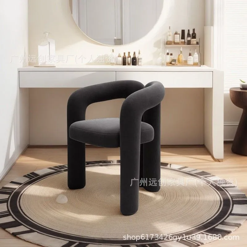 Modern Manicure Chair Light Luxury Cream Makeup Stool Beauty Salon Chair with Backrest Dressing Chair for Bedroom Home Internet Celebrity Style thumbnail 6