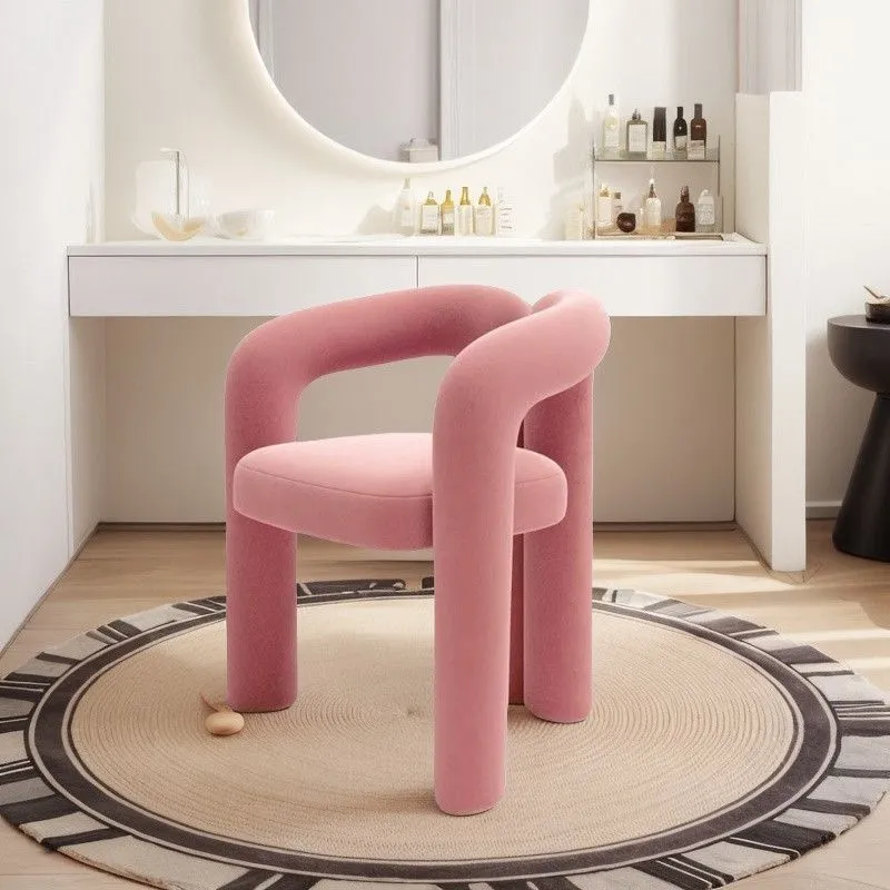 Modern Manicure Chair Light Luxury Cream Makeup Stool Beauty Salon Chair with Backrest Dressing Chair for Bedroom Home Internet Celebrity Style thumbnail 4