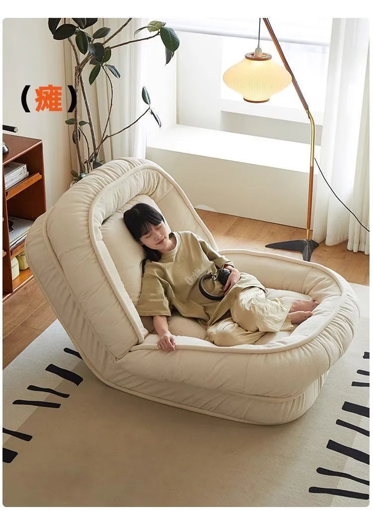 Foldable Lazy Sofa Bed Tatami Floor Chair - Comfortable Lounger for Living Room, Bedroom, Balcony - Single Person Recliner for Relaxing and Sleeping showcase 11