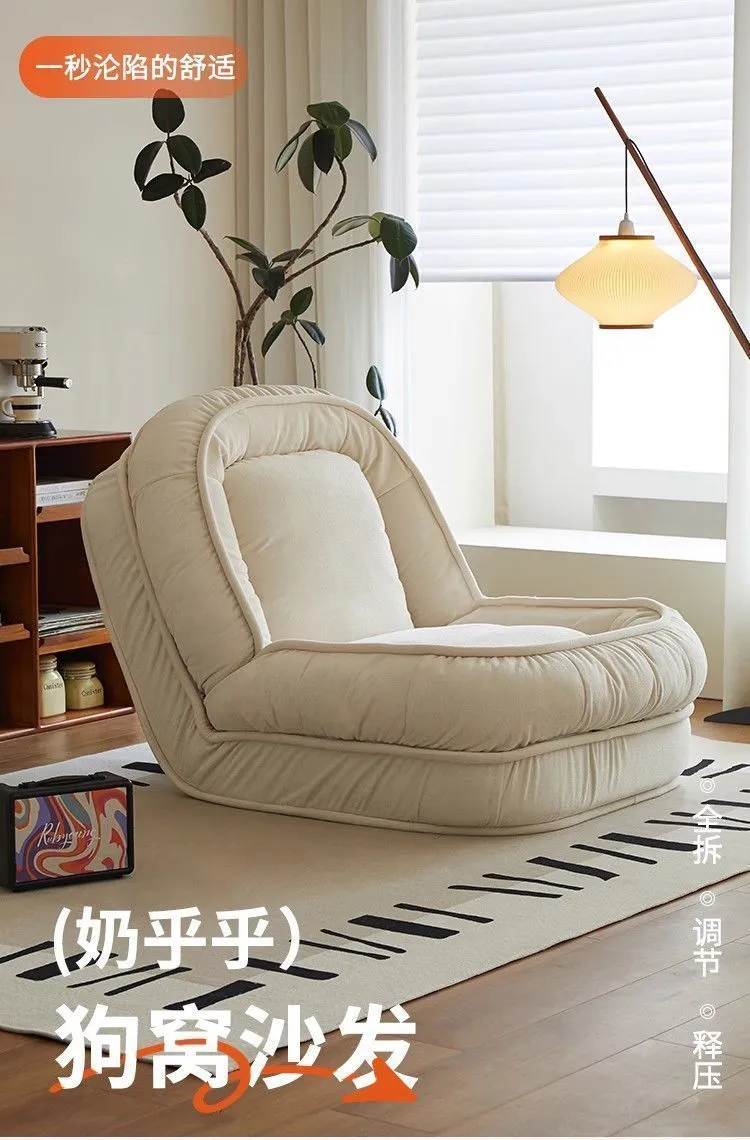 Foldable Lazy Sofa Bed Tatami Floor Chair - Comfortable Lounger for Living Room, Bedroom, Balcony - Single Person Recliner for Relaxing and Sleeping showcase 5