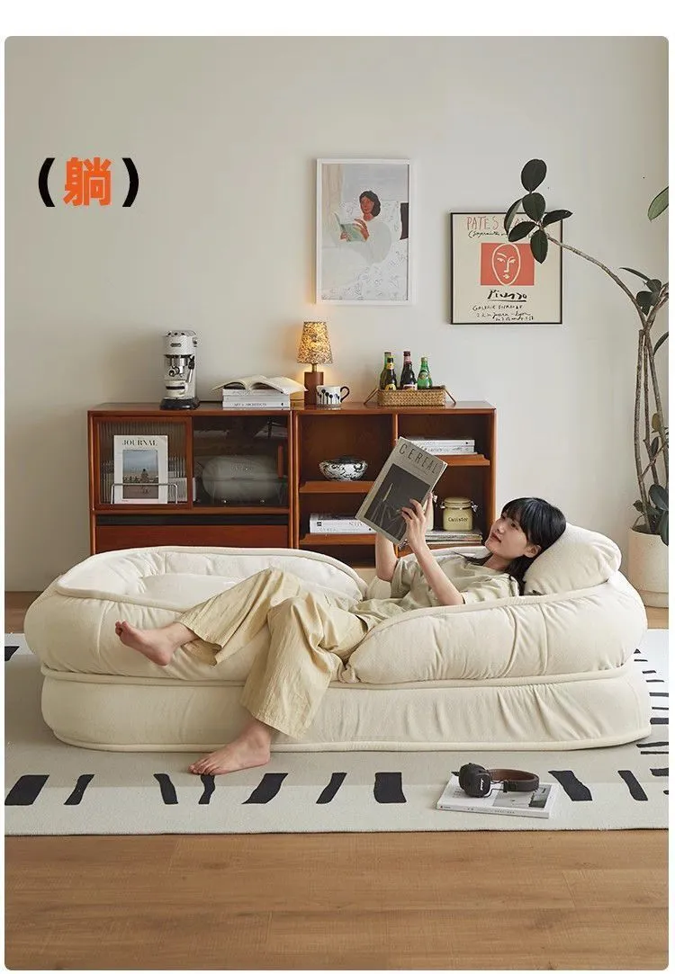Foldable Lazy Sofa Bed Tatami Floor Chair - Comfortable Lounger for Living Room, Bedroom, Balcony - Single Person Recliner for Relaxing and Sleeping showcase 12