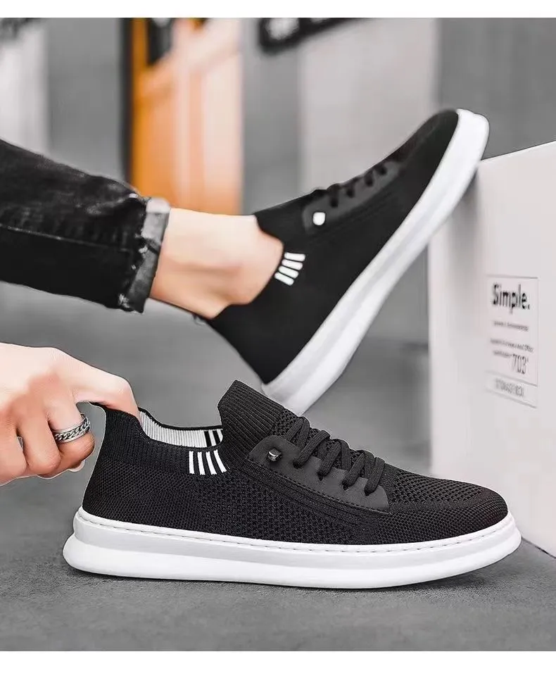 Men's Summer Breathable Mesh Shoes - Casual Sports, Trendy, Soft Sole, Deodorant, Lightweight Black Flats for Everyday Wear showcase 19