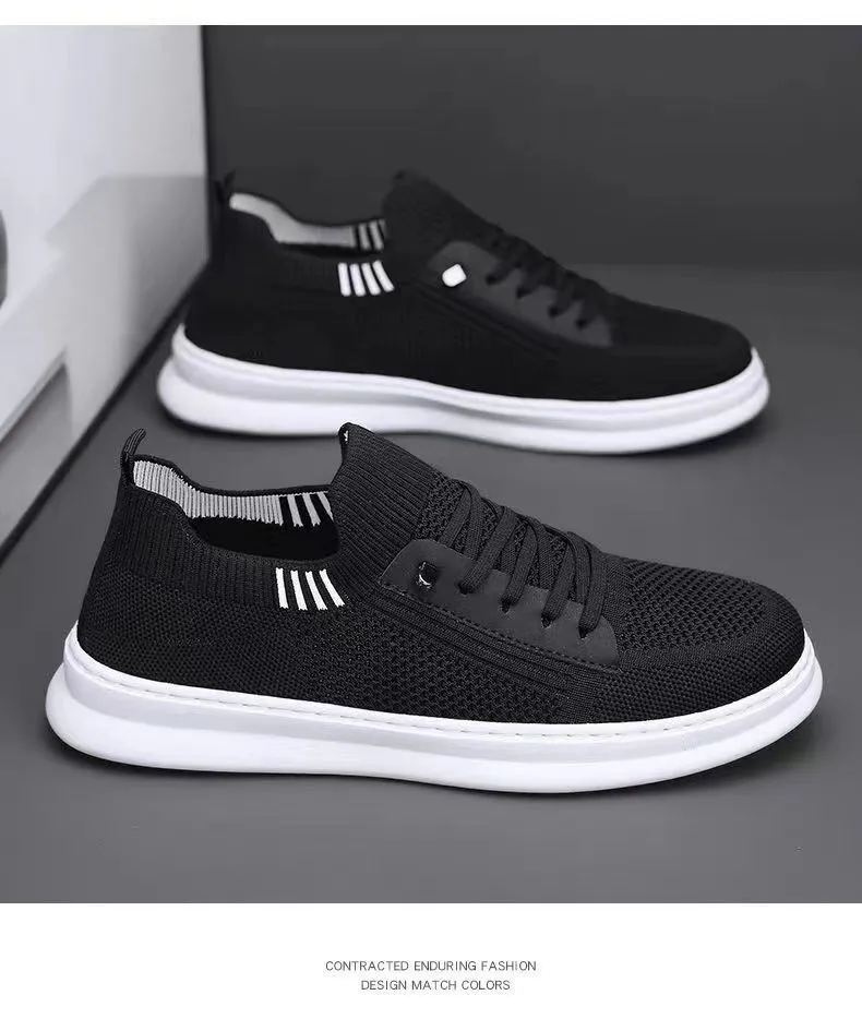 Men's Summer Breathable Mesh Shoes - Casual Sports, Trendy, Soft Sole, Deodorant, Lightweight Black Flats for Everyday Wear showcase 13