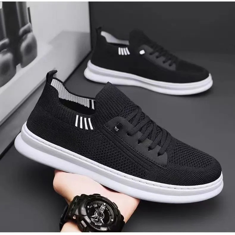 Men's Summer Breathable Mesh Shoes - Casual Sports, Trendy, Soft Sole, Deodorant, Lightweight Black Flats for Everyday Wear showcase 2