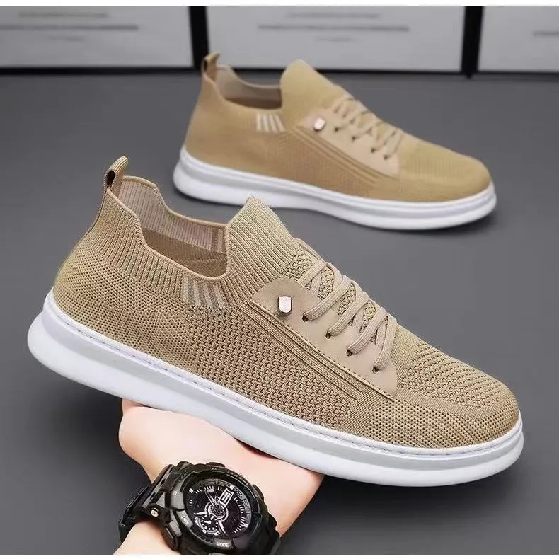 Men's Summer Breathable Mesh Shoes - Casual Sports, Trendy, Soft Sole, Deodorant, Lightweight Black Flats for Everyday Wear thumbnail 1