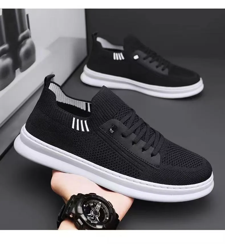 Men's Summer Breathable Mesh Shoes - Casual Sports, Trendy, Soft Sole, Deodorant, Lightweight Black Flats for Everyday Wear showcase 12