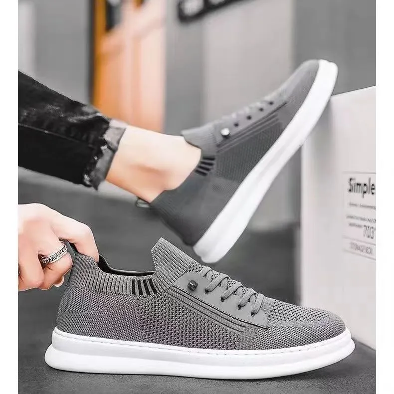 Men's Summer Breathable Mesh Shoes - Casual Sports, Trendy, Soft Sole, Deodorant, Lightweight Black Flats for Everyday Wear thumbnail 4
