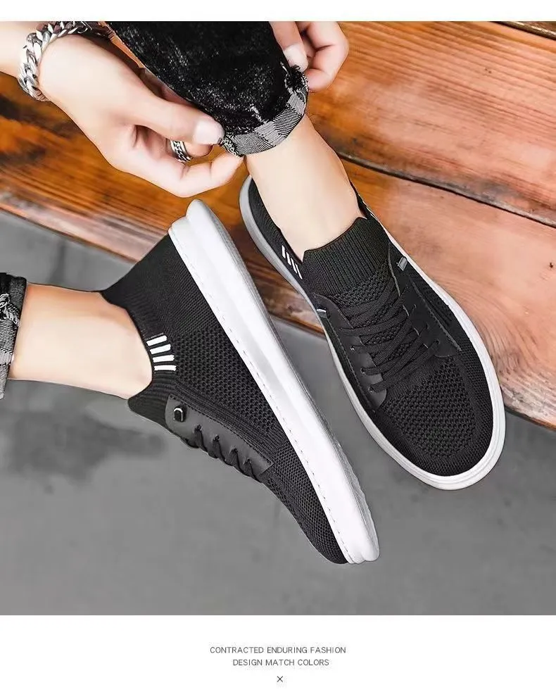 Men's Summer Breathable Mesh Shoes - Casual Sports, Trendy, Soft Sole, Deodorant, Lightweight Black Flats for Everyday Wear showcase 18