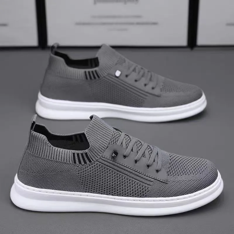 Men's Summer Breathable Mesh Shoes - Casual Sports, Trendy, Soft Sole, Deodorant, Lightweight Black Flats for Everyday Wear thumbnail 8