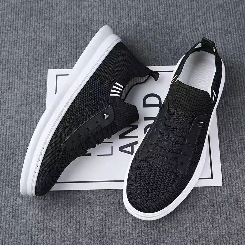 Men's Summer Breathable Mesh Shoes - Casual Sports, Trendy, Soft Sole, Deodorant, Lightweight Black Flats for Everyday Wear showcase 4