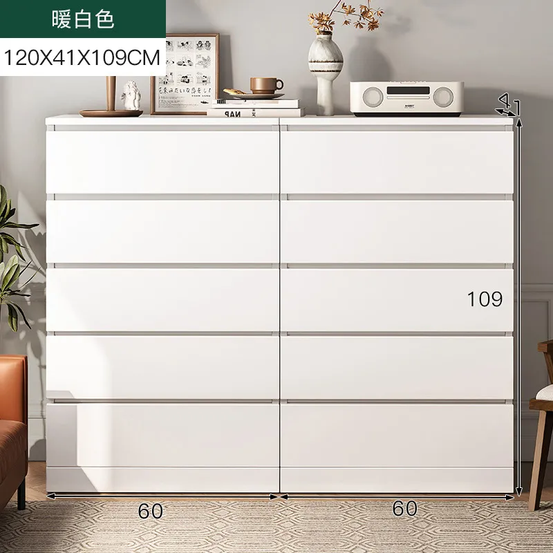 Bedroom Bedside Storage Cabinet Chest of Drawers Organizer, 5-Drawer Dresser, Living Room 6-Drawer Storage Unit, Modern Furniture for Home Organization thumbnail 10
