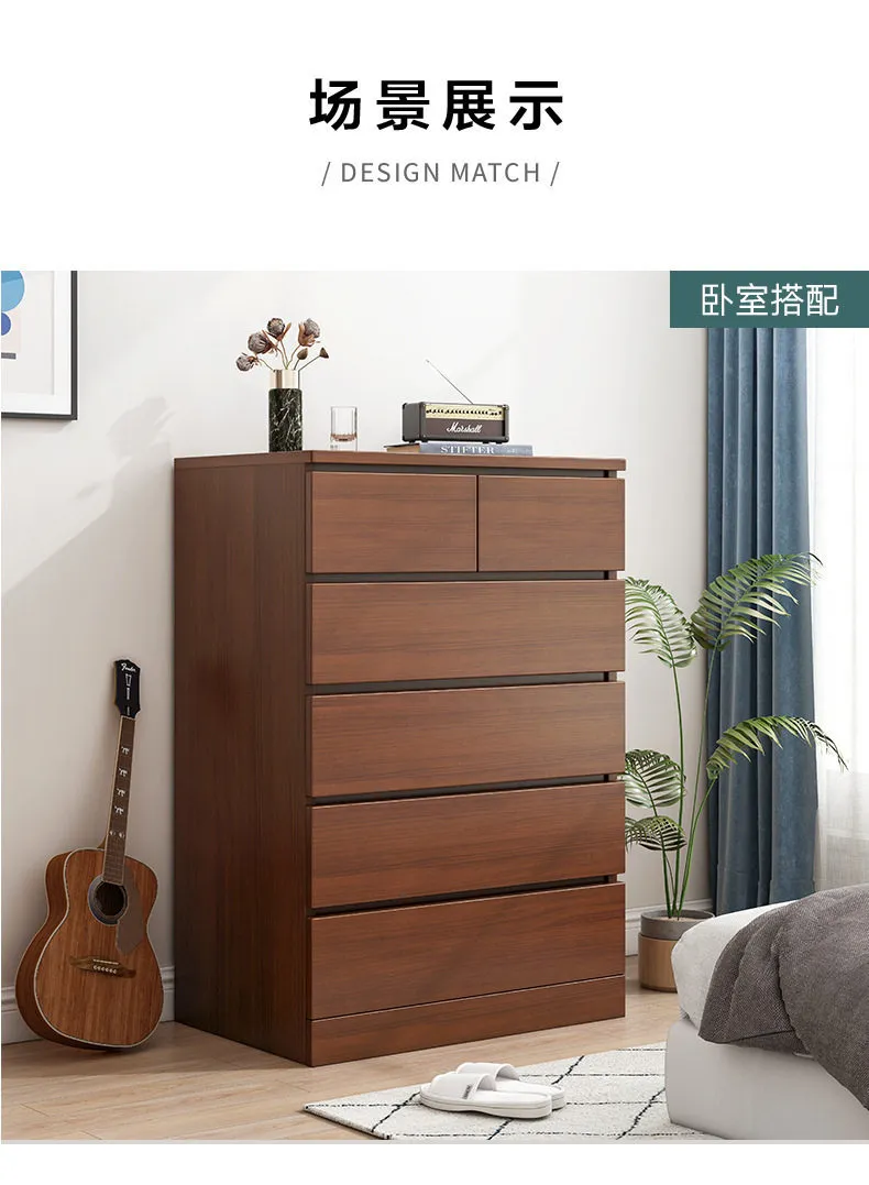 Bedroom Bedside Storage Cabinet Chest of Drawers Organizer, 5-Drawer Dresser, Living Room 6-Drawer Storage Unit, Modern Furniture for Home Organization showcase 8