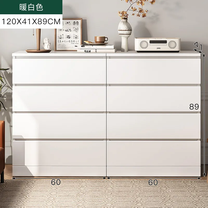 120CM White - 8 Drawers (Combo)