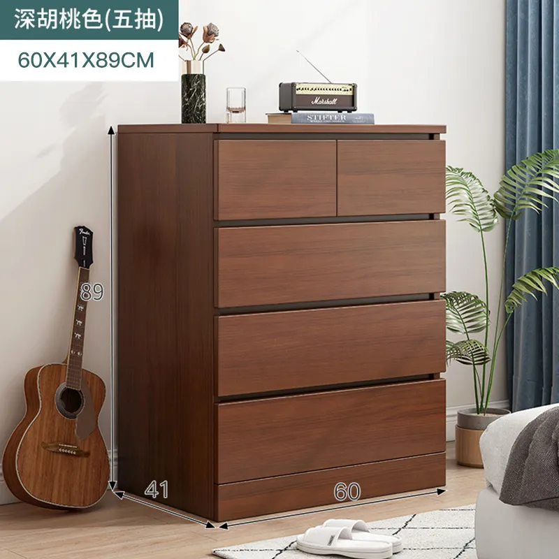 60CM Walnut - 5 Drawers (4 Tier)
