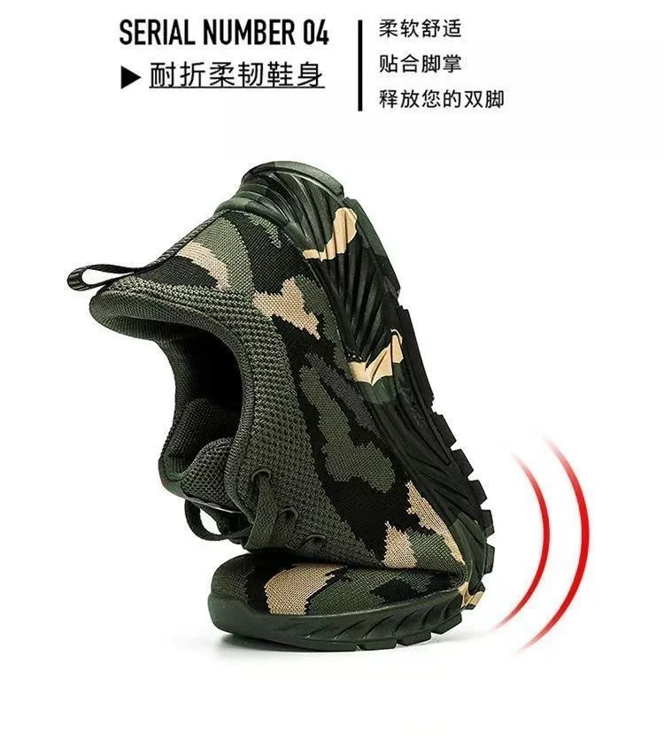 Camouflage Sneakers for Men and Women - Outdoor Hiking, Construction, Work Shoes - All Season, Spring, Summer, Autumn, Winter - Olive Green showcase 8