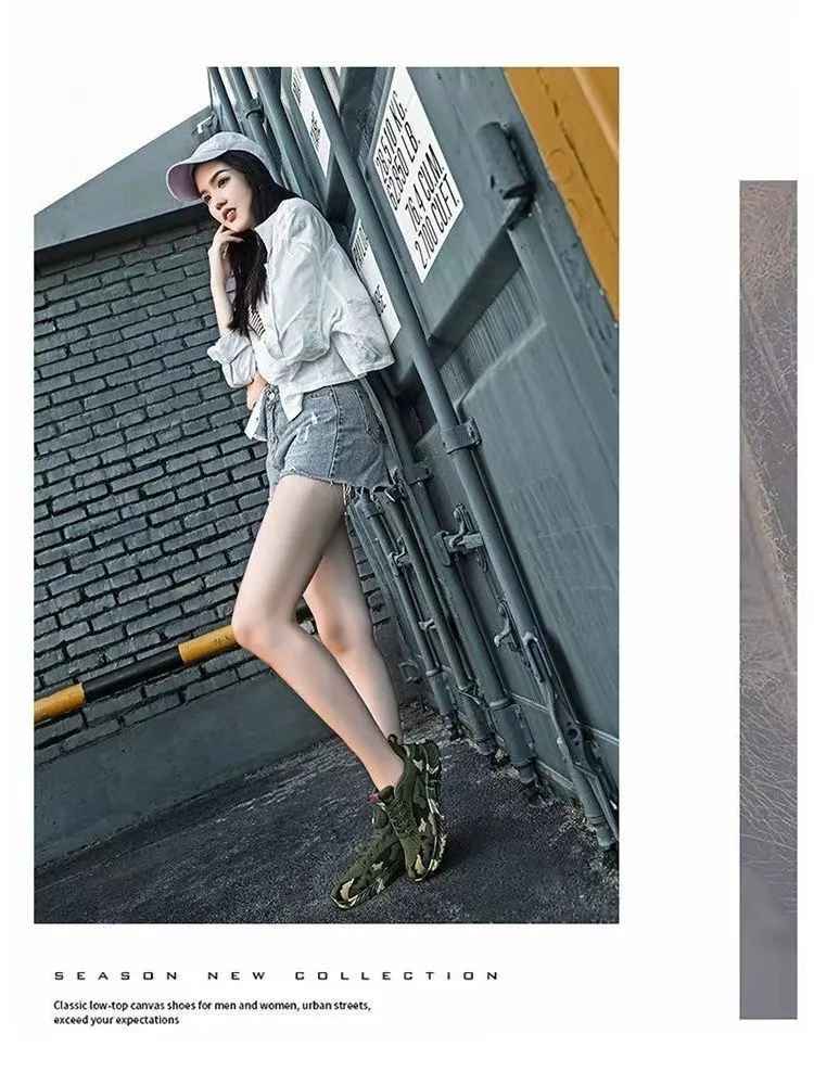 Camouflage Sneakers for Men and Women - Outdoor Hiking, Construction, Work Shoes - All Season, Spring, Summer, Autumn, Winter - Olive Green showcase 4