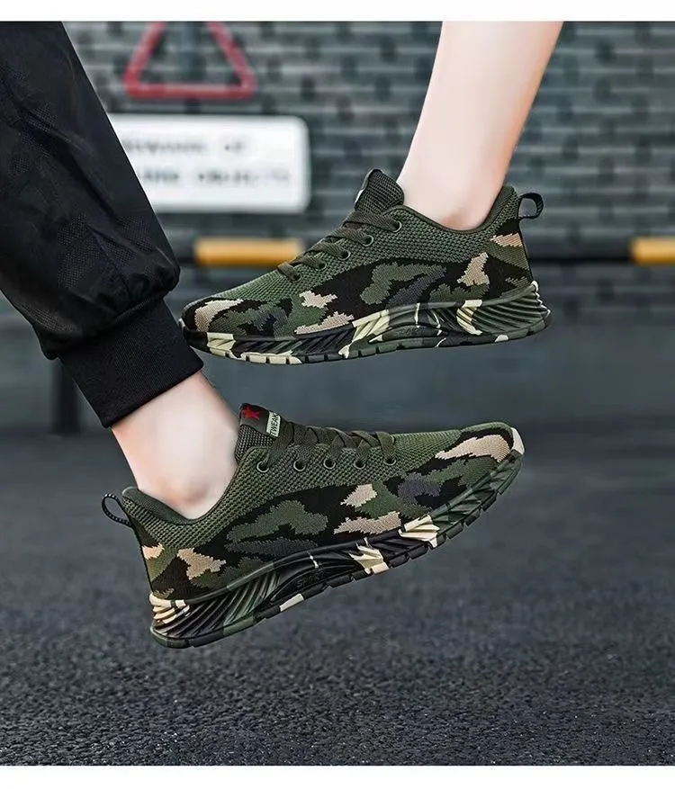 Camouflage Sneakers for Men and Women - Outdoor Hiking, Construction, Work Shoes - All Season, Spring, Summer, Autumn, Winter - Olive Green showcase 7