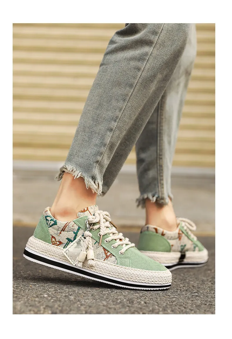 Men's Casual Canvas Shoes Breathable Lightweight Corduroy Loafers Old Beijing Style Flat Shoes Trendy Walking Sneakers for Spring showcase 19