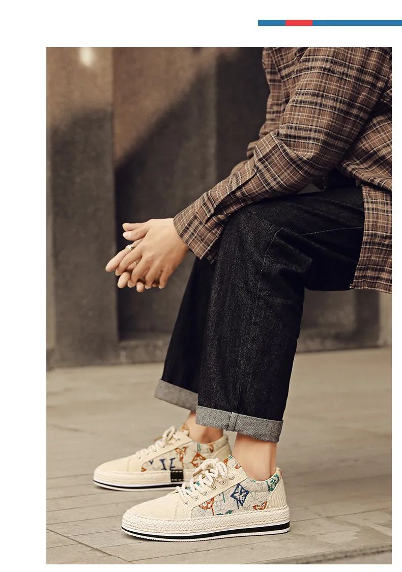 Men's Casual Canvas Shoes Breathable Lightweight Corduroy Loafers Old Beijing Style Flat Shoes Trendy Walking Sneakers for Spring showcase 6