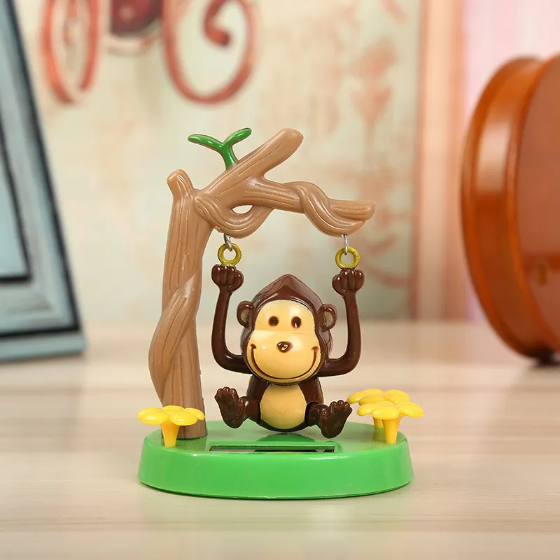 Swing Monkey Solar Powered Car Ornament - Cute Cartoon Animal Doll, Creative Car Decoration, Interior Accessories, Dashboard Decor, Perfect Gift for Car Lovers thumbnail 3